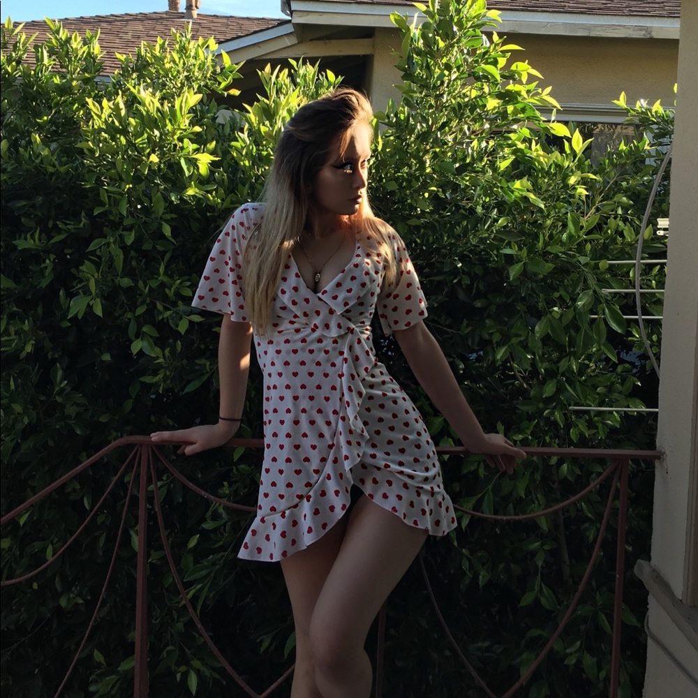 Pretty Little Thing Heart-Polka Dot Dress